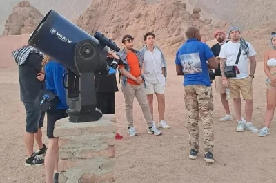 Feel the sinai desert on a quad bike, ride camels with bedouins, share a sunset dinner and peer through telescopes under sharm el sheikh’s clear night sky. includes hotel pickup.