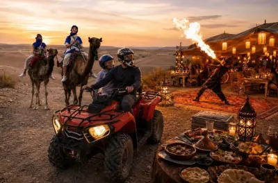 Quad biking and dinner show in Agafay Desert from Marrakech