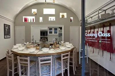 Aula de massa e tiramisu em Nápoles perto do palácio real de Portici