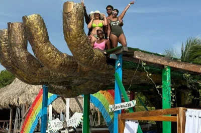 Barú island bei cartagena: entspanne im mirador beach club, genieße pool, frisches mittagessen und cocktail – mit abholung inklusive.