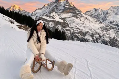 Interlaken Sunset Sledding with Swiss Fondue: Eiger Views