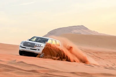 Vivez l’adrénaline du dune bashing dans le désert de lehbab à dubaï, essayez la balade à dos de chameau, et profitez d’un dîner buffet avec musique live. prise en charge à l’hôtel et pet