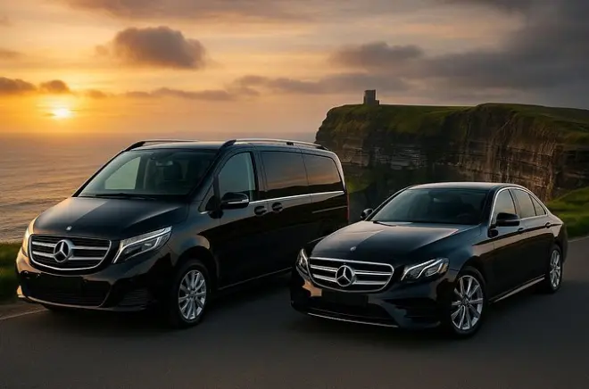 Privater Transfer Shannon Flughafen–Lahinch mit Premiumwagen & WLAN