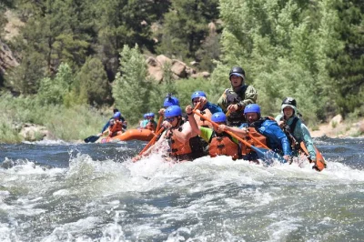 Paddle beneath the royal gorge bridge on a half-day whitewater rafting trip in colorado, guided by locals. includes all river gear and expert guide. book your spot today.