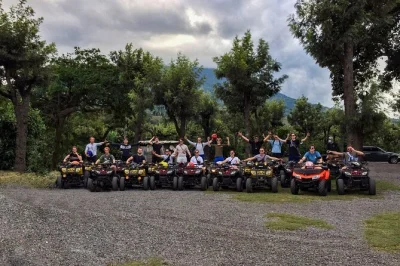 Ride atvs from antigua to a working coffee plantation in jocotenango, tour with a local guide, sip fresh coffee, then catch city views from cerro de la cruz. includes drinks.
