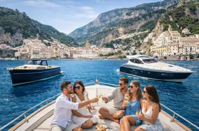 Barco privado na Costa Amalfitana saindo de Salerno, sem multidões