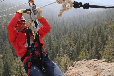 Feel the rush on colorado’s seven falls zipline combo tour—8 ziplines, 2 suspension bridges, and a 180-ft assisted rappel. includes guides and transport.
