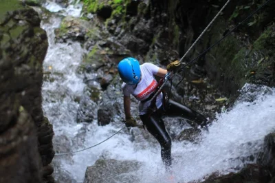 Feel the rush of canyoning near arenal volcano—5 rappels, 2 ziplines, rainforest pools, and a costa rican lunch. includes safety gear and bilingual guides.