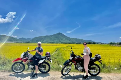 Feel the wind on a nha trang motorbike tour, meet local families, try mat weaving, and soak at i-resort hot mineral springs. includes pickup and lunch.