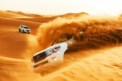 Découvrez l’excitation du dune bashing près de maleha, approchez chameaux et faucons, puis détendez-vous dans un camp désertique de dubaï avec spectacles et barbecue. transferts inclus.