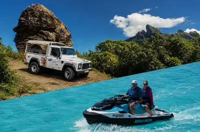 Bora Bora 4WD- und Jet-Ski-Tour: Land, Mittagessen & Lagune