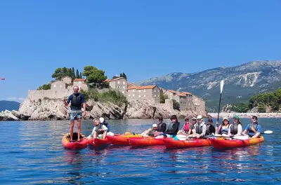 Kajak von Becici zur Insel Sveti Stefan mit GoPro-Fotos und Videos