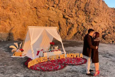 Romantisches Picknick am Strand von Rosarito: Wein, Essen & Fotos
