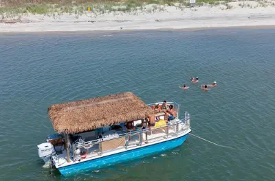 2-Hour Tiki Boat Tour in Folly Beach: Dolphins & Barrier Islands