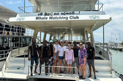Feel the ocean breeze on a mirissa whale watching trip aboard queen whale, with ethical wildlife viewing, local captain manoj, breakfast & sea swim included.