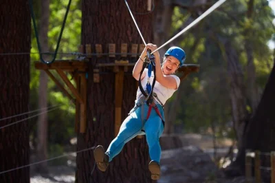 Push your limits in ludlow tuart forest with a ropes course, flying foxes up to 150m, and expert safety training. includes all gear and instructor guidance.