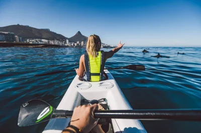 Erlebe die frische atlantikbrise beim kajakfahren entlang kapstadts küste, entdecke tiere und genieße den blick auf lion’s head & tafelberg vom wasser aus. inkl. guide & ausrüstung.