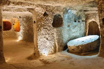 Sinta o frescor da cidade subterrânea de derinkuyu, faça a trilha pelo vale de ihlara e desfrute de um almoço típico no tour verde da cappadocia. inclui ingressos, guia e transporte.