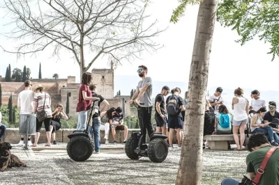 Glide up granada’s hills on a segway tour with a local guide, exploring albayzín, sacromonte caves, and the famous mirador de san nicolás. includes helmet & segway.