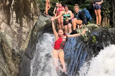 Feel the rush in el yunque with cliff jumps, natural water slides, and a small group led by a local guide. includes life jackets. arrive with your own car.