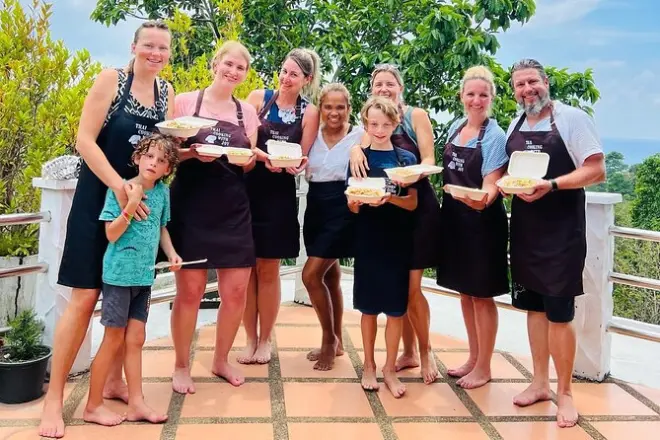 Aula de culinária tailandesa em Koh Tao com vista para o mar