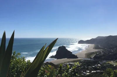 Explore crateras vulcânicas, caminhe na areia preta de piha, faça trilha até a cachoeira karekare e prove vinhos boutique neste passeio em auckland com guia local e retorno flexível.