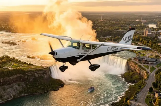 Volo privato sulle cascate del Niagara con vista da Burlington