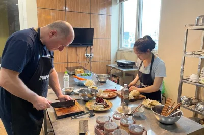 Feel the buzz of hanoi’s markets, cook 5 vietnamese dishes you pick, and share a meal with a local chef. private class with ingredient shopping and dinner included.