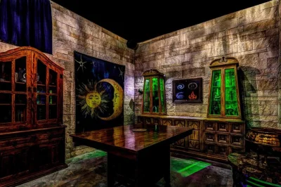 Erlebe merlin’s magic school in palm springs, löse rätsel mit freunden oder familie und breche den fluch – privater escape room für gruppen mit voller barrierefreiheit.