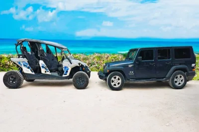 Scopri il lato selvaggio di cozumel: guida una jeep, corri con un polaris rzr tra i sentieri della giungla, assaggia cioccolato artigianale e tequila, e rilassati con un pranzo vista mare. incluso il 