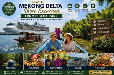Delta del Mekong privato da Phu My Port con crociera sul Tien