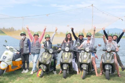 Ride vintage vespas through hoi an’s countryside, meet local families, try mat weaving & rice noodle making, and enjoy a fresh meal. includes pickup & guide.