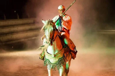 Experience a real berber folk show in agadir with dinner, live music, and fantasia riders. book your moroccan folklore evening for an unforgettable night out.