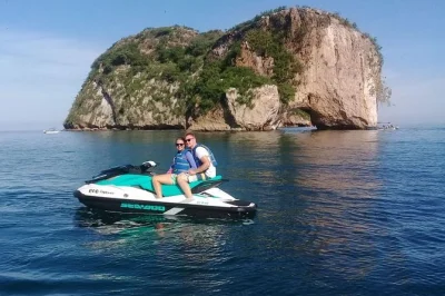 Feel the sea spray on a jet ski safari from marina vallarta, cruise past old town, snorkel near los arcos, and ride back at full speed. includes gear & guide.