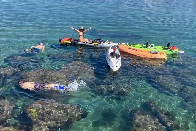 Snorkel en Redondo Beach Harbor: Sostiene estrellas de mar y pulpos
