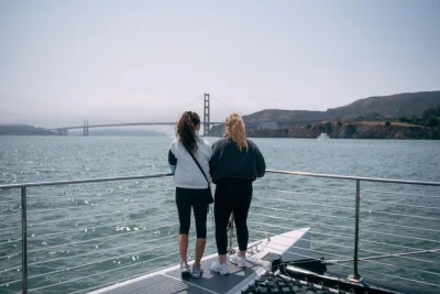 Sail san francisco bay on a catamaran, glide under the golden gate bridge, circle alcatraz, spot sea lions, and enjoy city skyline views. includes 1.5-hour cruise.