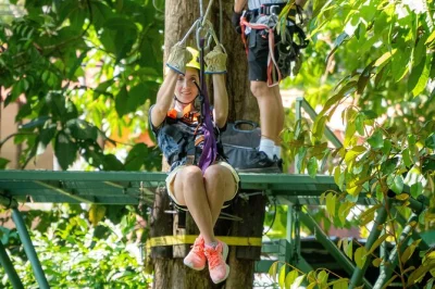 Soar above manuel antonio’s jungle on a 10-line zip tour, cross suspension bridges, visit the butterfly garden and crocodile lagoon, all with certified gear included.