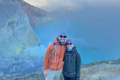 Feel the chill at mt bromo sunrise, trek ijen’s blue fire at night, and share coffee with locals. includes hotel pickup, guide, 4wd jeep, and all entrance fees.