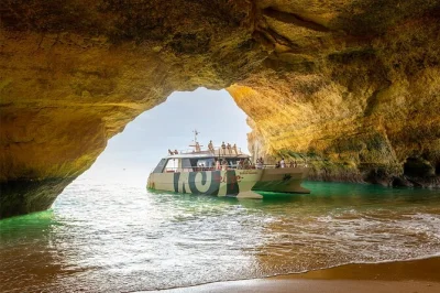 Feel the algarve breeze on a 3-hour catamaran cruise from albufeira to benagil, explore sea caves, swim if you like, and relax with a friendly local guide.