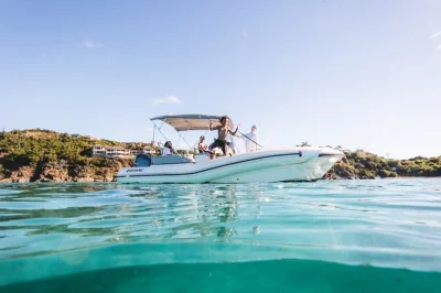 Feel the freedom of captaining your own zodiac rib around st. john, usvi. includes snorkel gear, safety briefing, and flexible departure from cruz bay.