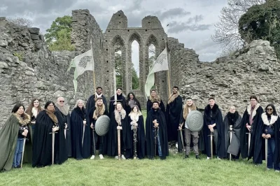 Step into game of thrones at winterfell, castle ward, and inch abbey from belfast. walk with guides who were extras, try stark cloaks and swords, includes entry fees.