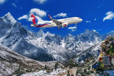 Survolez l’everest lors d’un vol panoramique de luxe. admirez les sommets de l’himalaya, profitez de collations et bénéficiez de transferts aéroport. réservez votre vol montagne everest dès