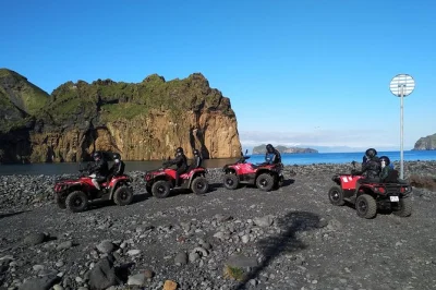 Feel the wind on a vestmannaeyjar atv tour, ride past eldfell volcano, explore prestvik beach, and visit historic shipwreck sites. includes gear and local guide.