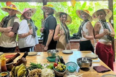 Start your hoi an day with hands-on rice paper noodle making, a countryside village walk, and a vietnamese cooking class with local chef. includes pickup.