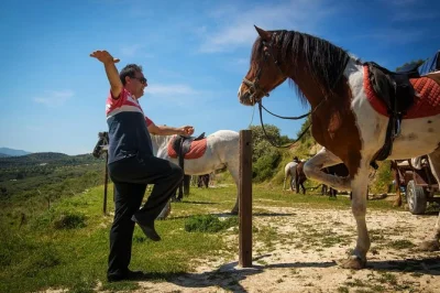 Feel the rhythm of crete on horseback through finikia & giouchtas mountains, guided by locals. includes pickup, traditional lunch, and homemade wine in the stables’ garden.