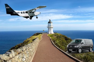 Sobrevuela ninety mile beach, camina hasta el faro de cabo reinga y disfruta un café en tapotupotu bay. incluye recogida en paihia y tour guiado en grupo reducido.