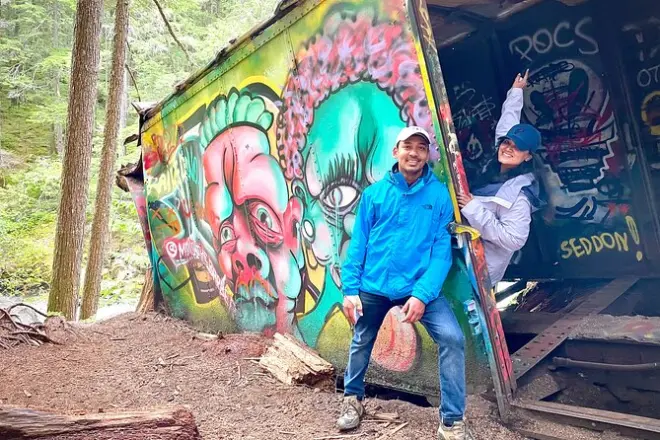 Whistler Train Wreck hike: Suspension bridge & waterfall