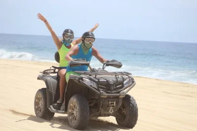 Feel the baja air on a small group atv tour through migriño beach, mangroves, and desert. includes safety gear, water, and local wildlife stops.