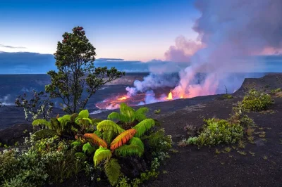 Feel the heat of kilauea, walk ancient lava tubes, and watch rainbows at hilo’s waterfalls. includes hotel pickup, lunch, and a local guide’s stories.