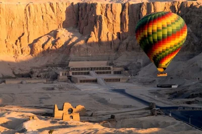 Float above luxor at sunrise with a hot air balloon ride, see the valley of the kings and temple of hatshepsut from 1500 feet, hotel pickup included.
